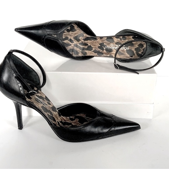 Dolce & Gabbana black heels  with ankle strap 37.5 - Picture 4 of 11